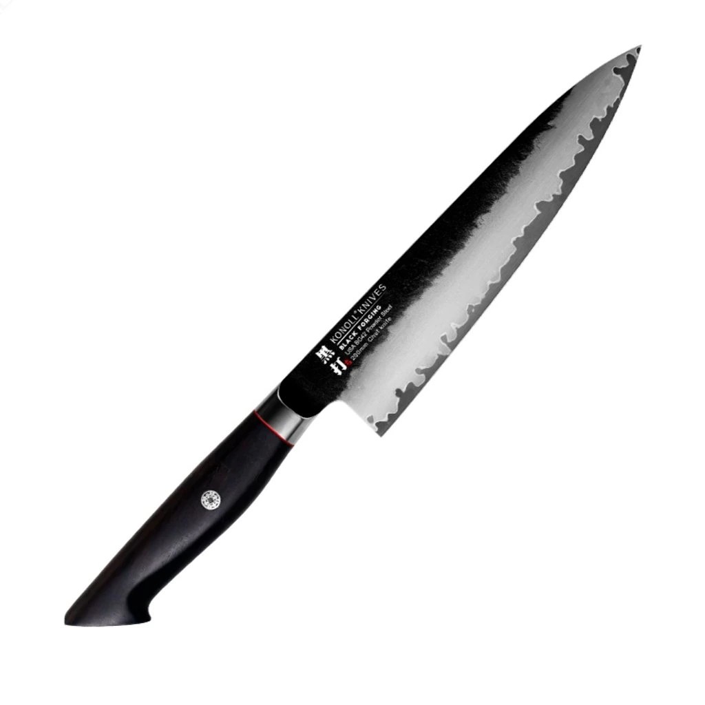 foto Kuchy�sk� n�� Chef/Gyuto 200 mm Konoll� Black Forging